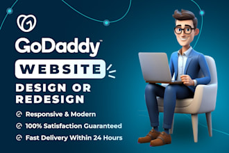 create a stunning godaddy website design or redesign godaddy website
