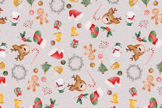 create customized watercolor pattern illustration