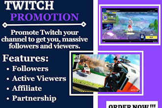embedding twitch channel promotion, twitch affiliate for live viewers, chatters