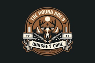 make unique whiskey hunting themed party logo