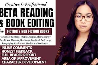 beta read fantasy science fiction novels thriller horror romance beta reader