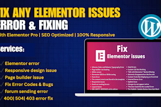 fix elementor error, responsive issues, page builder error
