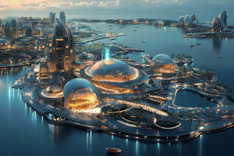 do a illustration of science fiction city, cyberpunk