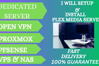 configure proxmox and fix pfsense with openvpn, setup plex media server for you