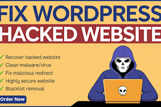 clean malware, virus removal, fix wordpress hacked websites