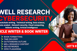write cybersecurity ebook, artificial intelligence, digital forensics articles