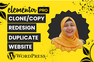 design wordpress website or copy clone website using elementor pro