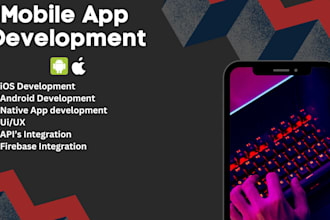 develop flutter mobile app for android and ios with firebase and api