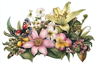 make botanical illustration, concept art, sketches for book
