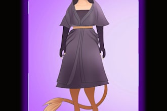 draw full rendered illustration for your oc, anime and furry