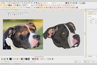 do digitize image embroidery  pet, dog, and cat face in 1hr