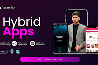 be your expert flutter app developer for hybrid apps android and IOS