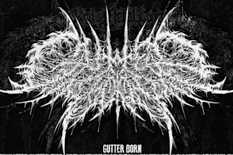 draw hand drawn death metal, scary, deathcore logo design