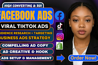 create ROI facebook ads and viral tiktok ads for sales, leads and brand growth