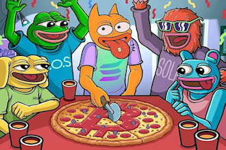 make 2d cartoon animation video for meme coin art