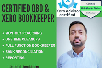 be your certified bookkeeper for quickbooks online and xero