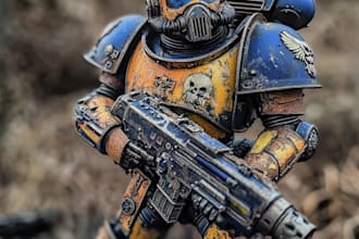 illustrate an warhammer 40k character art