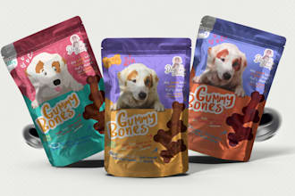 design stand up pouch mylar bag packaging for pet food snacks and supplements
