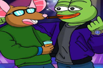 draw funny memes video crypto memecoin art