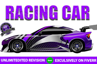 create pro racing car ,sports car wrap and all type of vehicle wrap designs