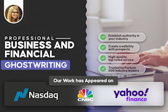 provide financial and business book ghostwriting