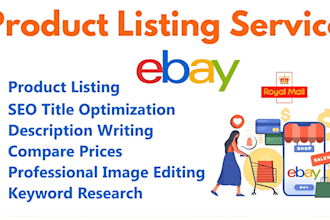 do ebay listing, ebay product listing, ebay lister, ebay product upload