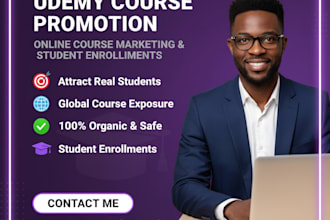 do udemy course promotion online course marketing real active student enrollment