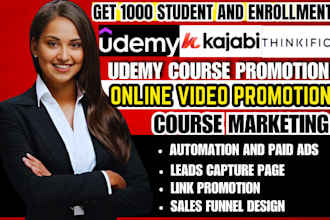 online course promotion boost udemy student  enrollment thinkific sales funnel