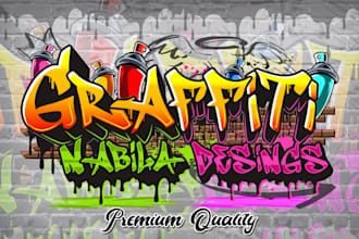 create graffiti text, tags, t shirts and logo design