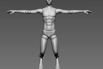 sculpt 3d bjd 3d articulated model ball joint doll 3d flexi toy for 3d printing