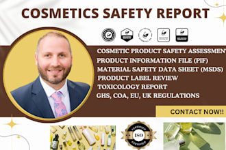 create cpsr,msds,pif,sds, cpnp,microbiological test, product label, eu, uk reg