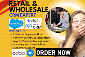 setup retail wholesale zoho hubspot odoo netsuite salesforce data entry sap crm