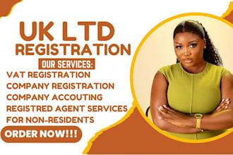 handle UK company formation, cic registration, vat utr, and bank account setup