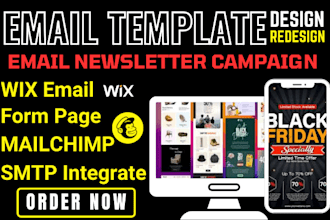 design wix email template mailchimp email newsletter campaign form page SMTP