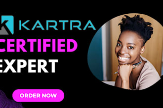 design sales funnel, landing page, website in clickfunnels and kartra assistant