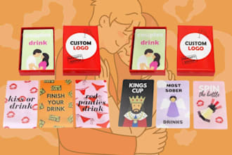 create custom couple card, adult playing card, card game design, party card game