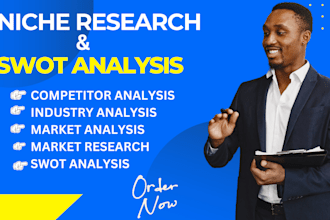 do market research, competitor analysis, and swot analysis