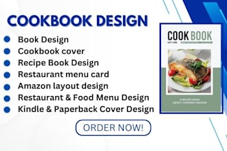 format, design cookbook, recipes book writing, editing, ebook for amazon kdp