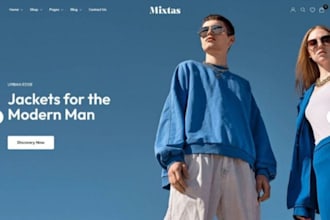 build shopify clothing store, fashion store boutique streetwear clothing website