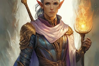create a dnd art and d and d character for you