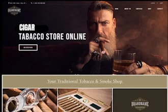 design profitable cigar website weed cannabis tobacco cannabis shopify website