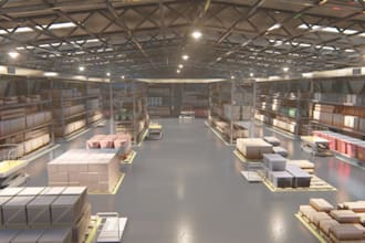 design 3d warehouse and commercial building industrial design for companies