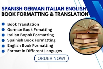 proofread, edit, and format spanish, italian, german, french book for amazon kdp
