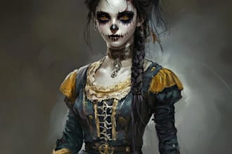 design the best fantasy horror art and horror character art
