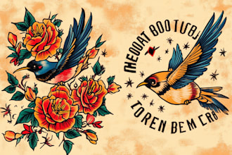 custom draw your traditional or old school tattoo design