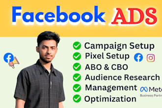 setup audit manage facebook ads campaign fb ads expert, specialist, and manager