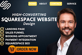 build squarespace website, redesign squarespace, squarespace landing page