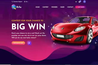 build responsive raffle website, giveaway website, and competition website