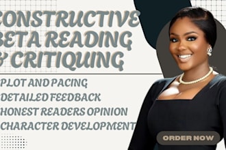 be a beta reader and developmental editor for fiction and non fiction manuscript