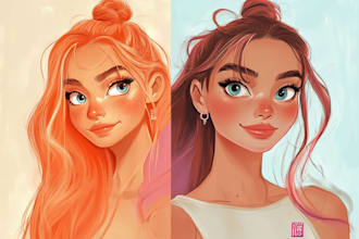 paint your cartoon portrait in disney style